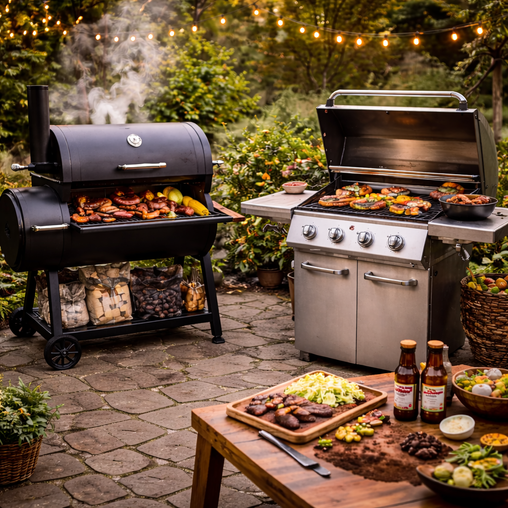 Outdoor BBQ grills and smokers